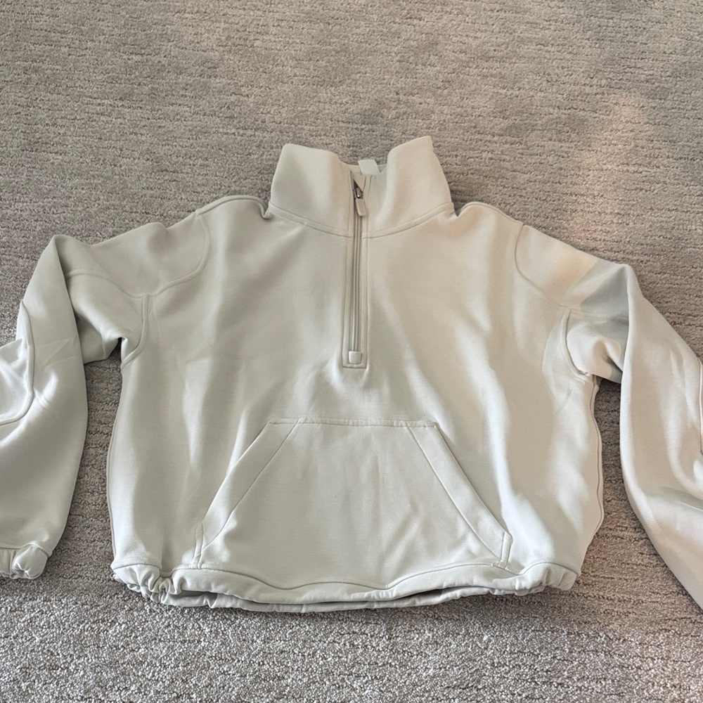 Cream Quarter-Zip Pullover